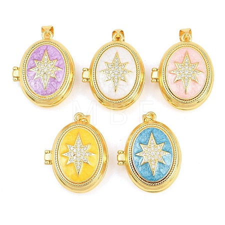 Brass Locket Pendants KK-D232-03G-1