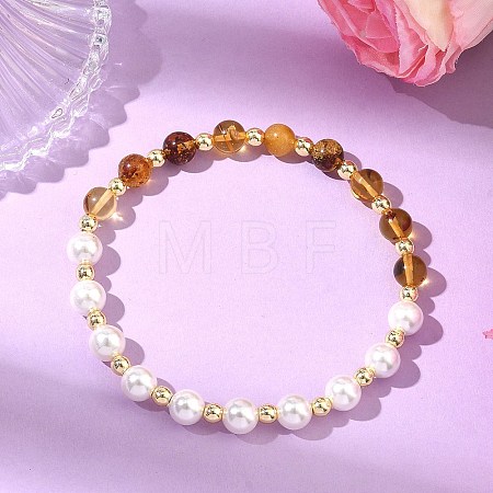 Women's Natural & Synthetic Shell Bracelets BJEW-JB13725-1