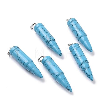 Synthetic Turquoise Pointed Pendants G-D850-13-1