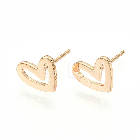 Brass Stud Earrings X-KK-S348-123-1