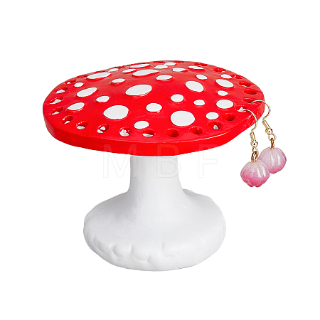 Mushroom 26-Hole Resin Earring Display Stands EDIS-WH0012-31A-1