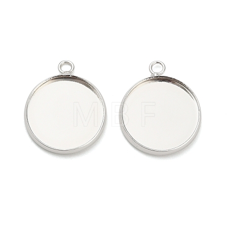 Flat Round Brass Pendant Cabochon Settings KK-A276-10S-1