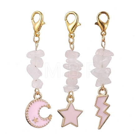 3Pcs 3 Styles Alloy Enamel Pendants Decoraiton HJEW-JM01655-1