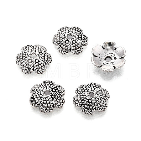 Tibetan Style Alloy Bead Caps TIBEB-T004-18AS-1