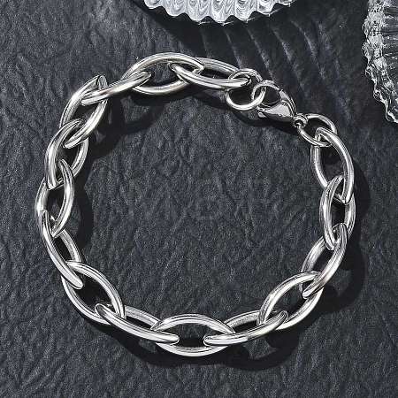 10MM 304 Stainless Steel Horse Eye Link Chain Bracelets SA-CBA2696-27P-1