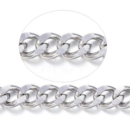 Tarnish Resistant 304 Stainless Steel Cuban Link Chains CHS-P003-24C-1