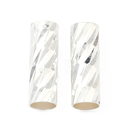 Brass Textured Tube Beads KK-H532-01B-S-1