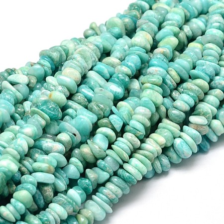 Natural Amazonite Chip Beads Strands G-E271-108-1