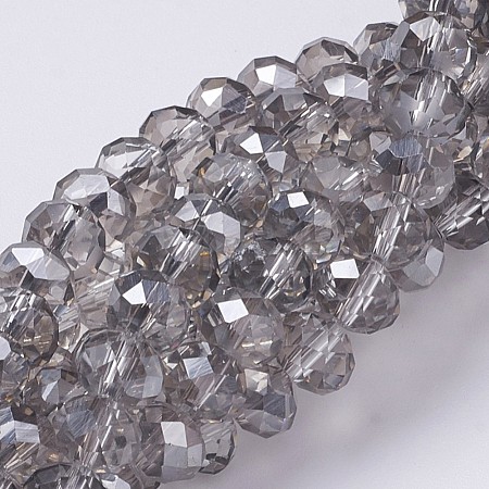 Electroplate Glass Beads Strands GR12MMY-01S-1