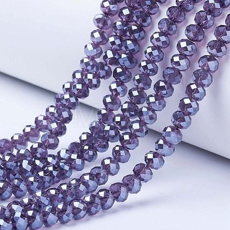 Electroplate Glass Beads Strands EGLA-A034-T8mm-A16-1