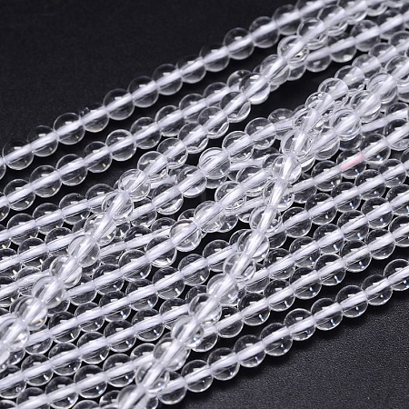 Round Natural Grade A Quartz Crystal Bead Strands X-G-H1648-6mm-01N-A-1