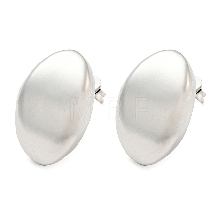 Rack Plating Brass Oval Stud Earrings EJEW-P242-07P-1