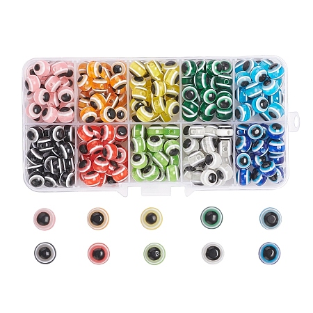 250Pcs 10 Colors Resin Beads RESI-YW0001-05-1