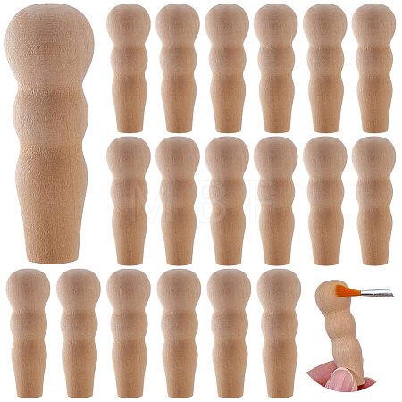 10Pcs Unfinished Wood Puppet WOOD-GF0002-42B-1