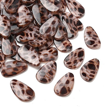 Opaque Acrylic Imitation Leopard Print Beads OACR-B052-05-1