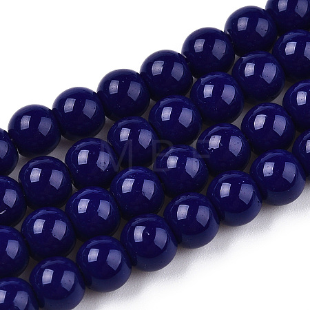 Opaque Solid Color Glass Beads Strands X-GLAA-T032-P6mm-03-1