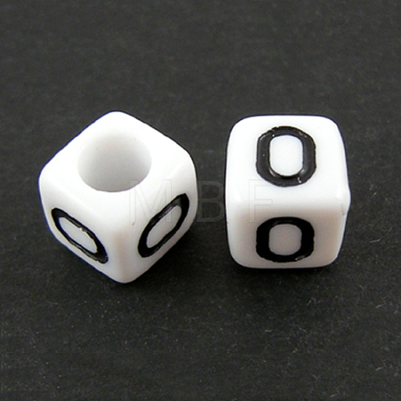 Letter Acrylic European Large Hole Beads OPDL-R050-10mm-O-1