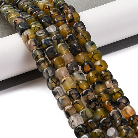 Natural Dragon Veins Agate Beads Strands G-G177-E11-01-1