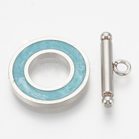 201 Stainless Steel Toggle Clasps STAS-T037-06B-1