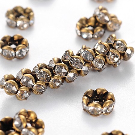 Brass Rhinestone Spacer Beads RB-A014-L5mm-01AB-NF-1
