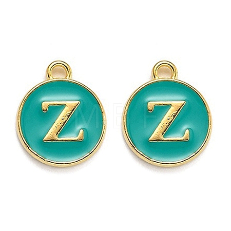 Golden Plated Alloy Enamel Charms X-ENAM-Q437-15Z-1