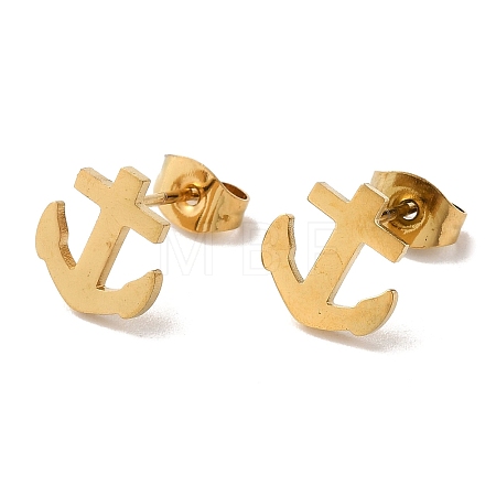 PVD Vacuum Plating 304 Stainless Steel Stud Earrings EJEW-Z040-26G-1