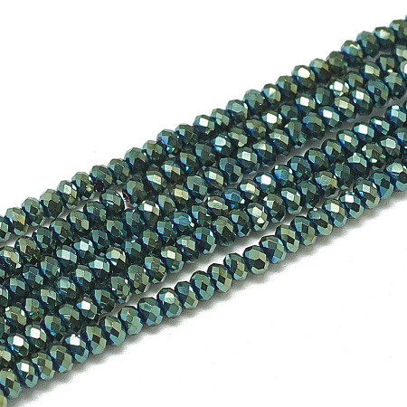 Electroplate Glass Beads Strands X-EGLA-Q112-C03-1