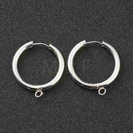 201 Stainless Steel Huggie Hoop Earring Findings STAS-P283-01M-S-1