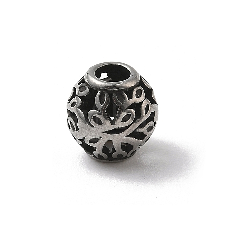 304 Stainless Steel European Beads STAS-H238-09M-AS-1