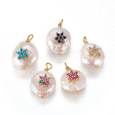 Natural Cultured Freshwater Pearl Pendants PEAR-I005-10-1