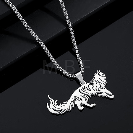 Hip-hop Style Animal Theme 304 Stainless Steel Pendant Necklaces FS-WG80E3F-01-1