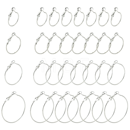 32Pcs 4 Styles Iron Huggie Hoop Earring Findings IFIN-FS0001-49B-1