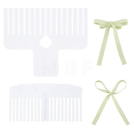 2Pcs 2 Style Plastic Bowknot Knitting Tools DIY-PH0021-49-1