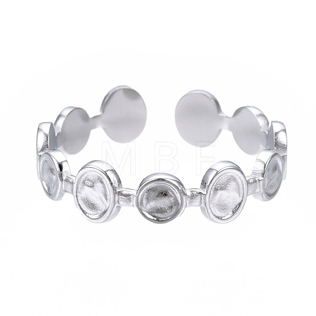 Non-Tarnish 304 Stainless Steel Flat Round Open Cuff Ring RJEW-T023-65P-1
