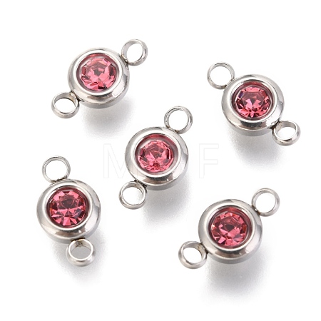 304 Stainless Steel Rhinestone Links Connectors STAS-P237-17P-02-1
