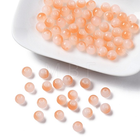 Baking Paint Imitation Jade Glass Round Bead Strands DGLA-YW0001-19H-1