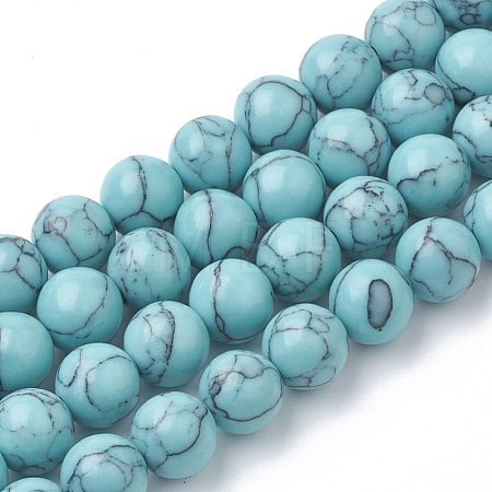 Synthetic Turquoise Beads Strands G-S295-11A-8mm-1