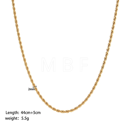 Stainless Steel Rope Chain Necklaces PW-WG8A4BA-10-1