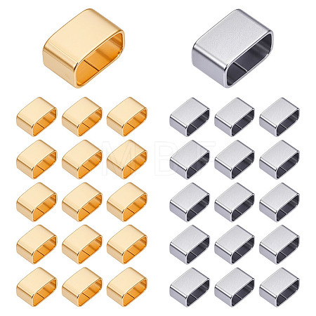 40Pcs 2 Colors 201 Stainless Steel Slide Charms STAS-ME0002-74-1