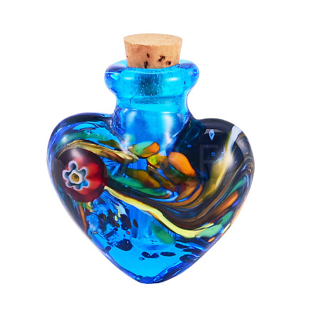 Handmade Lampwork Perfume Bottle Pendants LAMP-TADJ0001-06E-1