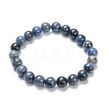 Natural Dumortierite Stretch Beaded Bracelets X-G-A185-01G-1