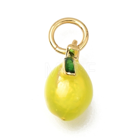 Brass Enamel Pendants KK-G605-13G-01-1