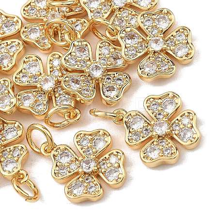 SHEGRACE Brass Micro Pave Clear Cubic Zirconia Pendants XGRQ2C386-407G-1