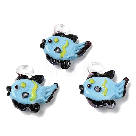 Handmade Lampwork Pendants LAMP-B035-01B-16-1