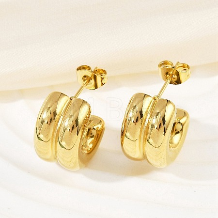 304 Stainless Steel C-Shaped Stud Earrings EJEW-S272-01G-1