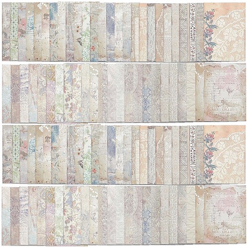 100 Sheets 50 Patterns Lace Theme Scrapbook Paper Pads DIY-WH0430-008A-1
