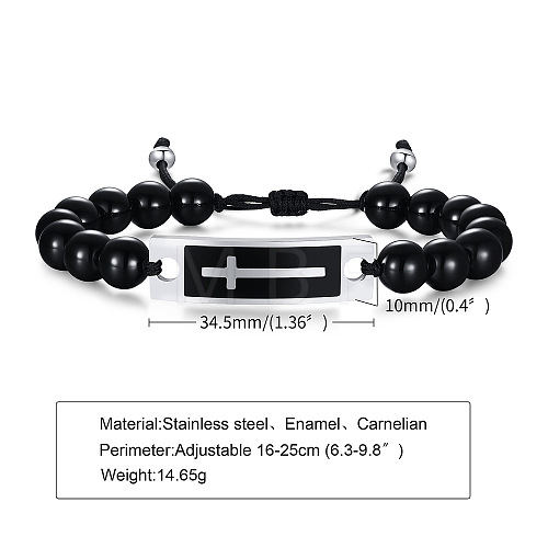 Stainless Steel Cross Link Bracelet PW-WG85730-01-1
