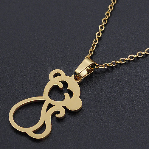 201 Stainless Steel Pendants Necklaces NJEW-S105-JN702-45-2-1