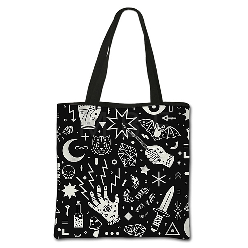 Gothic Printed Polyester Shoulder Bags PW-WG68108-14-1
