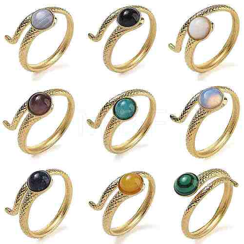 Natural & Synthetic Gemstone Finger Rings RJEW-U027-04G-1